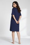 Zivame 2 Mile Fashion Knit Cotton Knee Nightdress - Medieval Blue — thumbnail 3